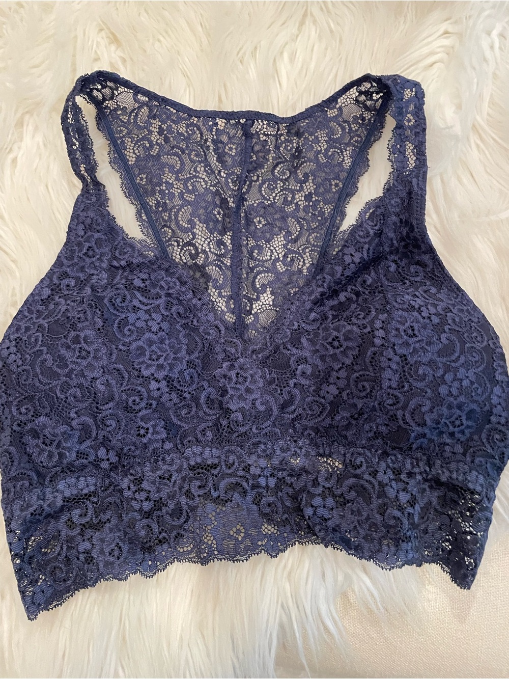 Soma Navy Lace Bralette & Matching Panties - Picture 2 of 15